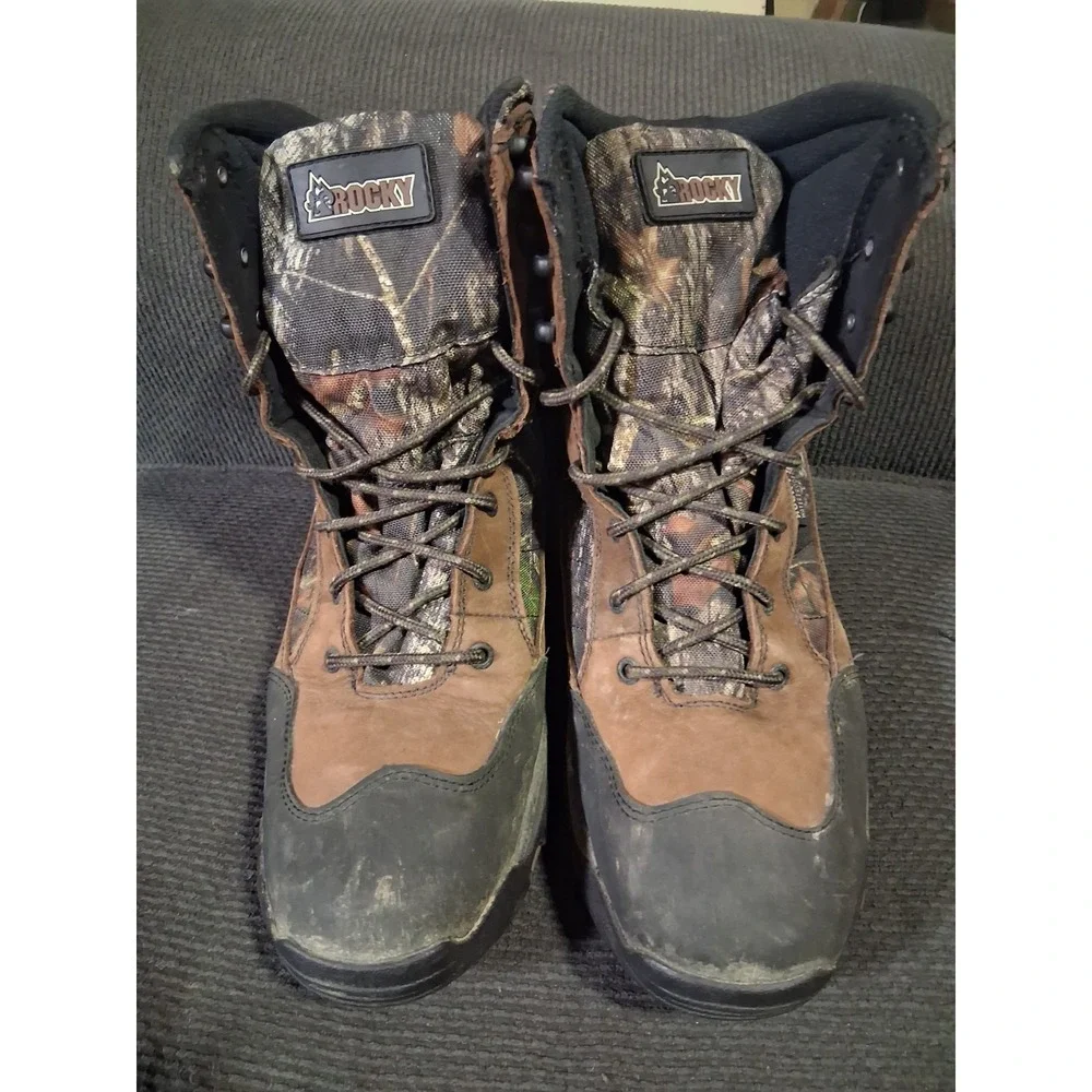 Rocky 4755 8 Inch Hunting 600G Waterproof‎ Mens Boots Ankle Brown Size 12W